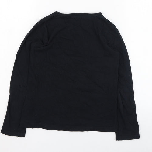 Disney Girls Black  Cotton Basic T-Shirt Size 8-9 Years Round Neck Pullover - Minnie Mouse