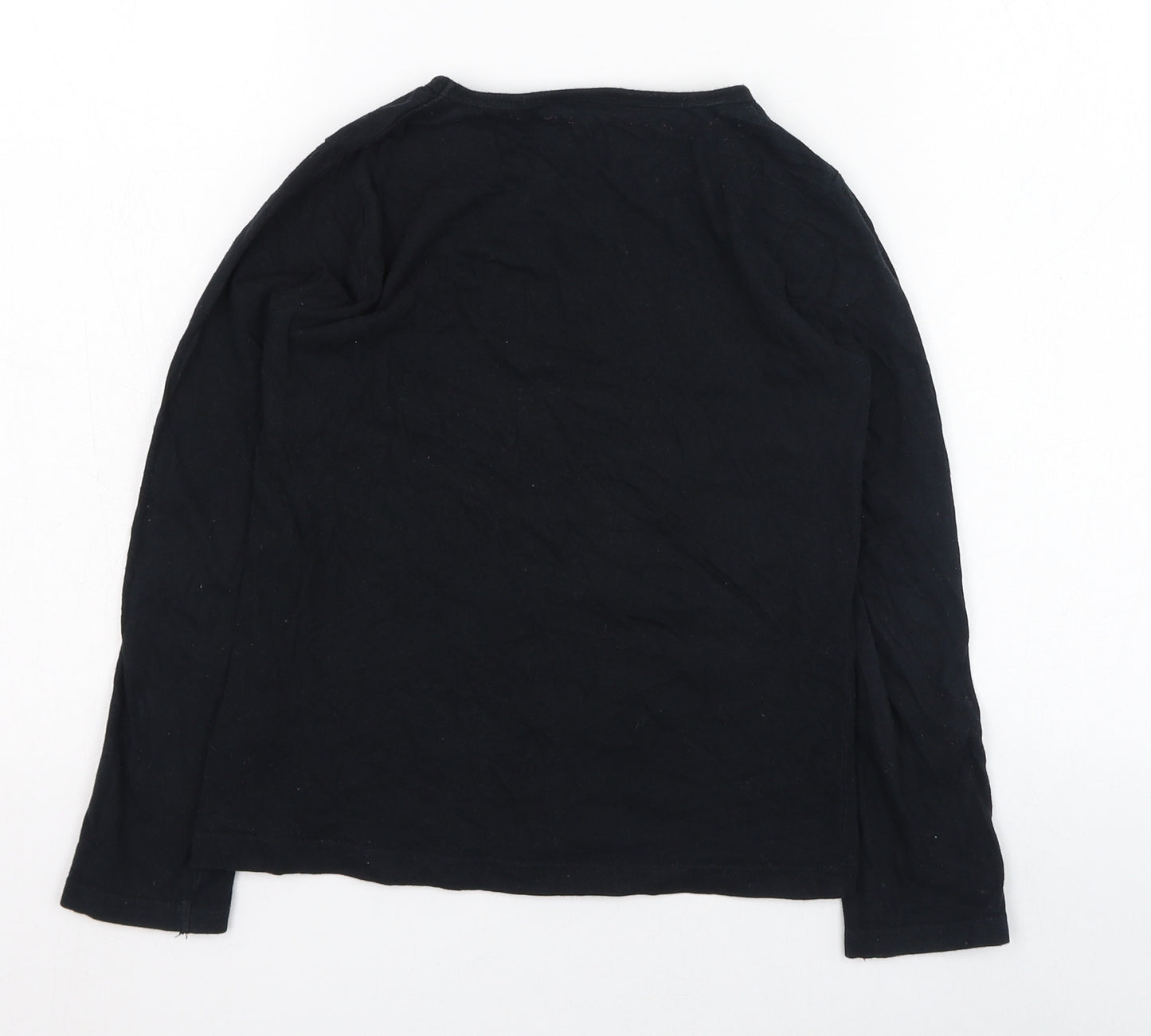 Disney Girls Black  Cotton Basic T-Shirt Size 8-9 Years Round Neck Pullover - Minnie Mouse