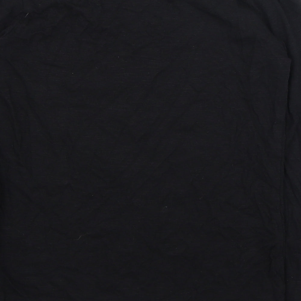 NEXT Girls Black  Cotton Basic T-Shirt Size 6 Years Roll Neck Pullover - Heart