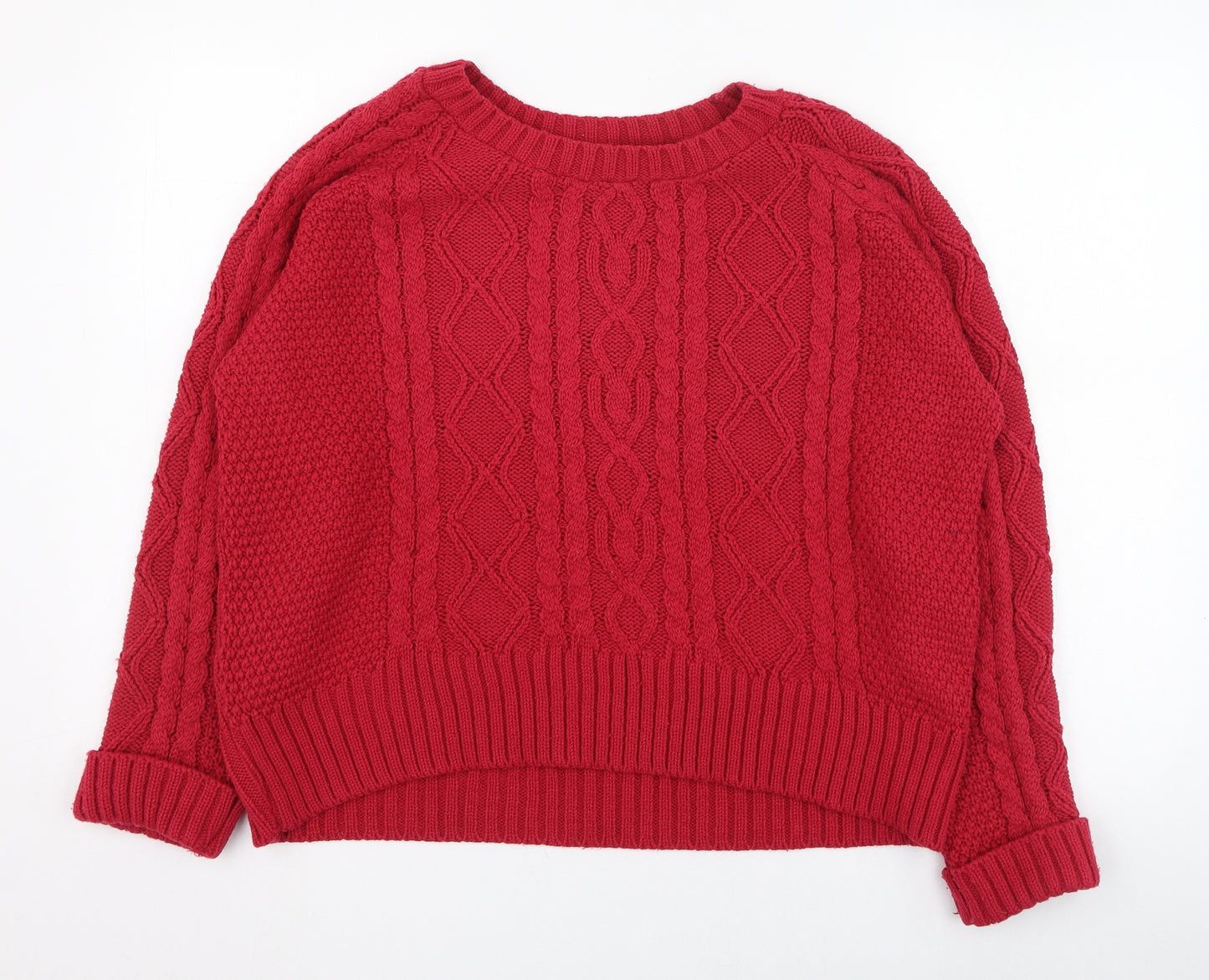 Miss Selfridge Womens Red Round Neck  Acrylic Pullover Jumper Size 12