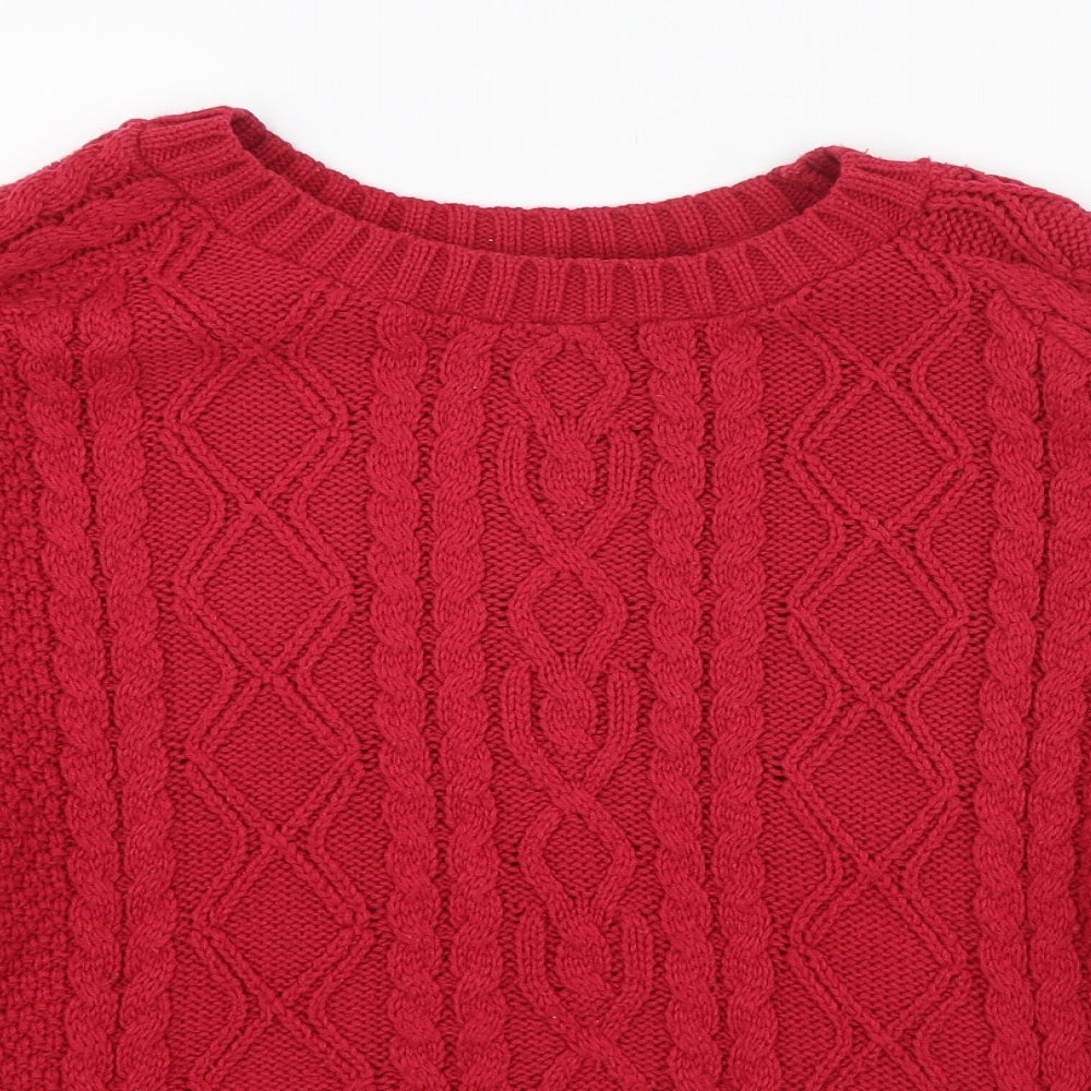 Miss Selfridge Womens Red Round Neck  Acrylic Pullover Jumper Size 12