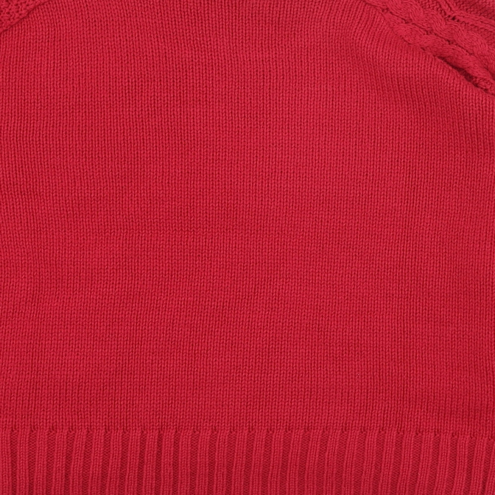 Miss Selfridge Womens Red Round Neck  Acrylic Pullover Jumper Size 12