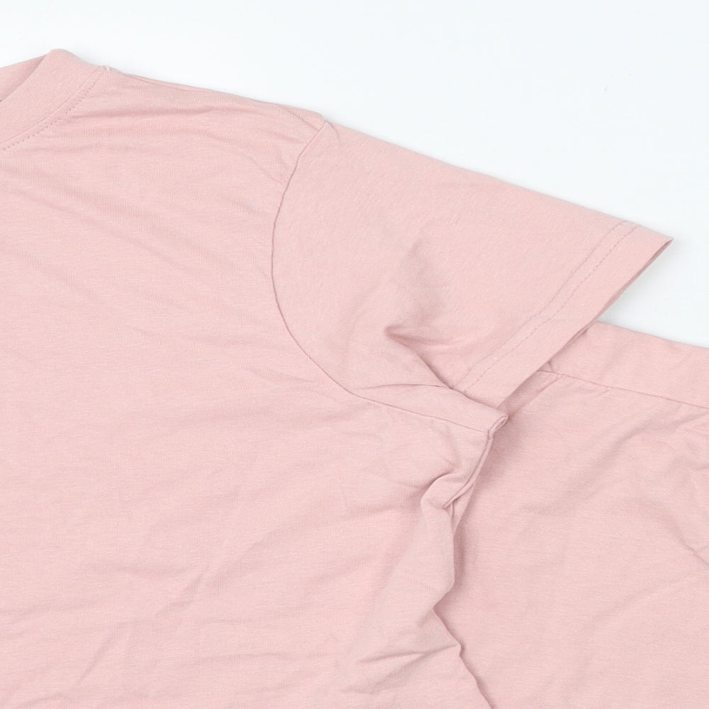 In the Style Womens Pink Solid Cotton Top Pyjama Set Size 16