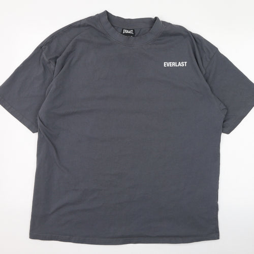 Everlast Mens Grey  Cotton  T-Shirt Size 2XL Round Neck