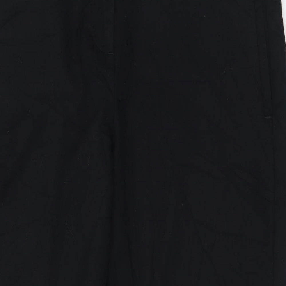 Marks and Spencer Womens Black  Cotton Trousers  Size 10 L24 in Regular Zip