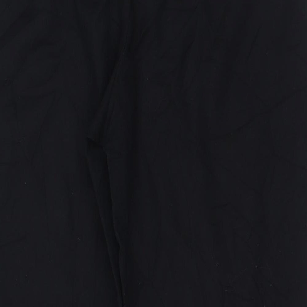 Marks and Spencer Womens Black  Cotton Trousers  Size 10 L24 in Regular Zip