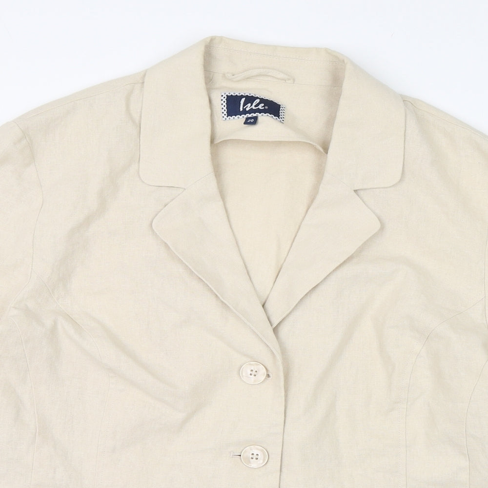 Isle Womens Beige   Jacket Blazer Size 20  Button