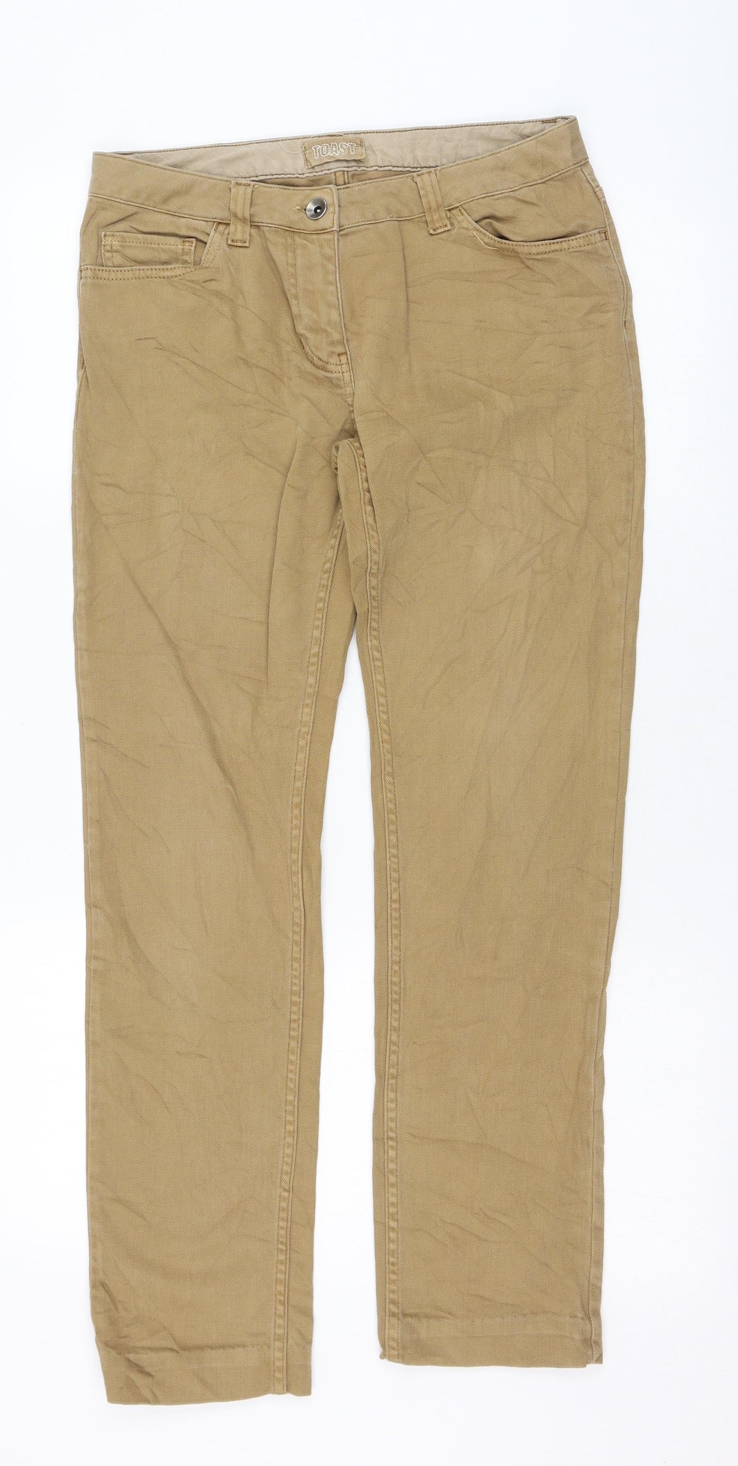 Toast Womens Brown  Cotton Straight Jeans Size 30 L28 in Regular Zip