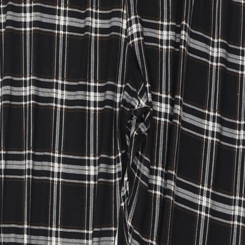 Primark Womens Black Check Polyester Jogger Leggings Size 14 L26 in