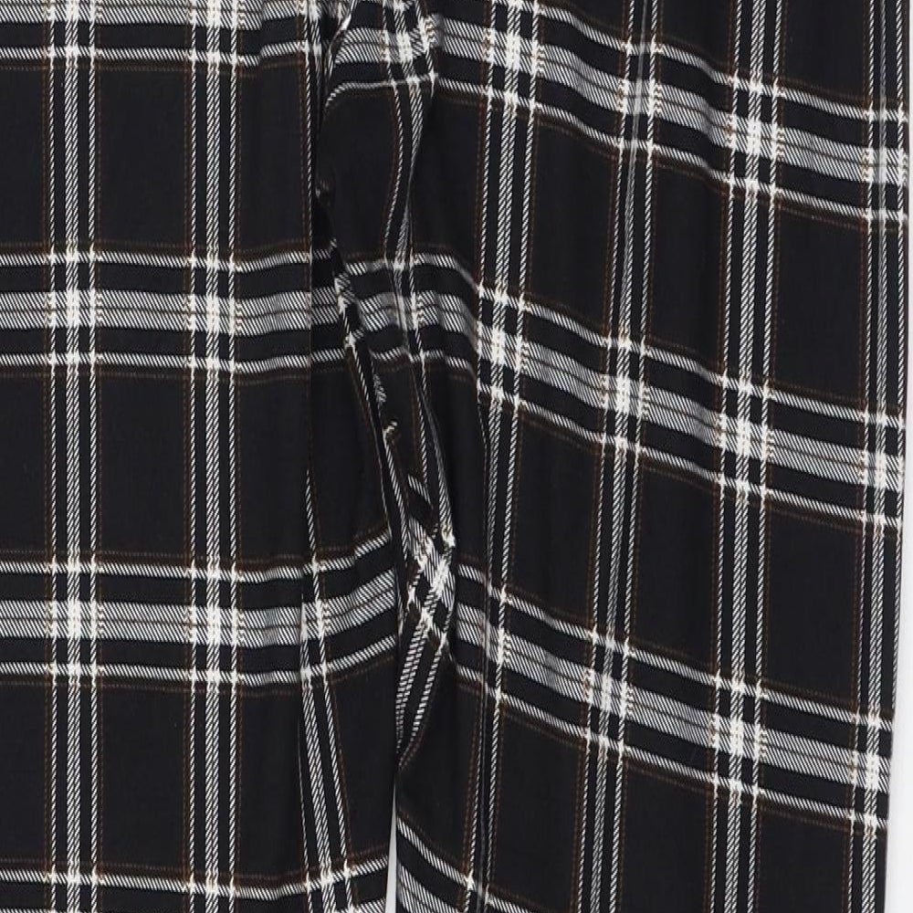 Primark Womens Black Check Polyester Jogger Leggings Size 14 L26 in