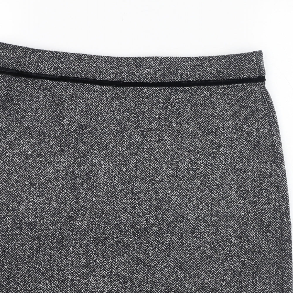 Marks and Spencer Womens Grey  Polyester Straight & Pencil Skirt Size 12