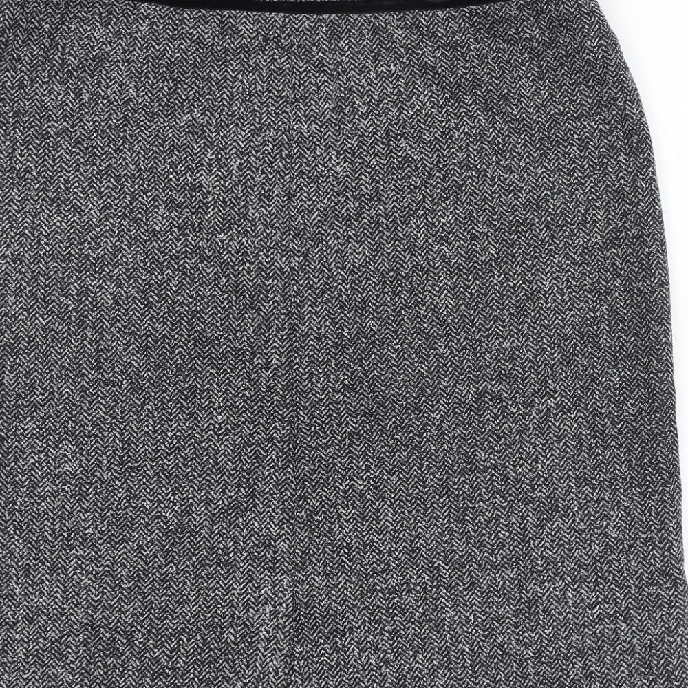 Marks and Spencer Womens Grey  Polyester Straight & Pencil Skirt Size 12