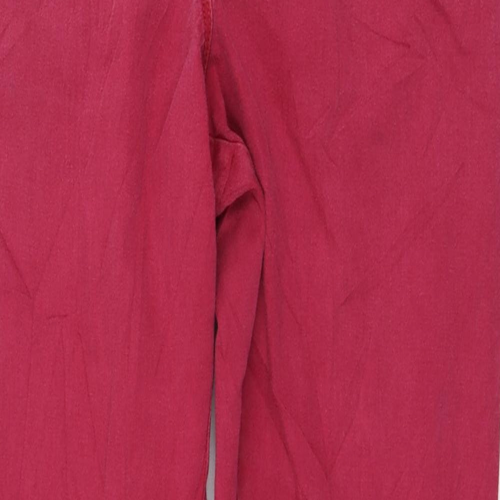 NEXT Womens Red  Cotton Skinny Jeans Size 14 L32 in Regular Zip