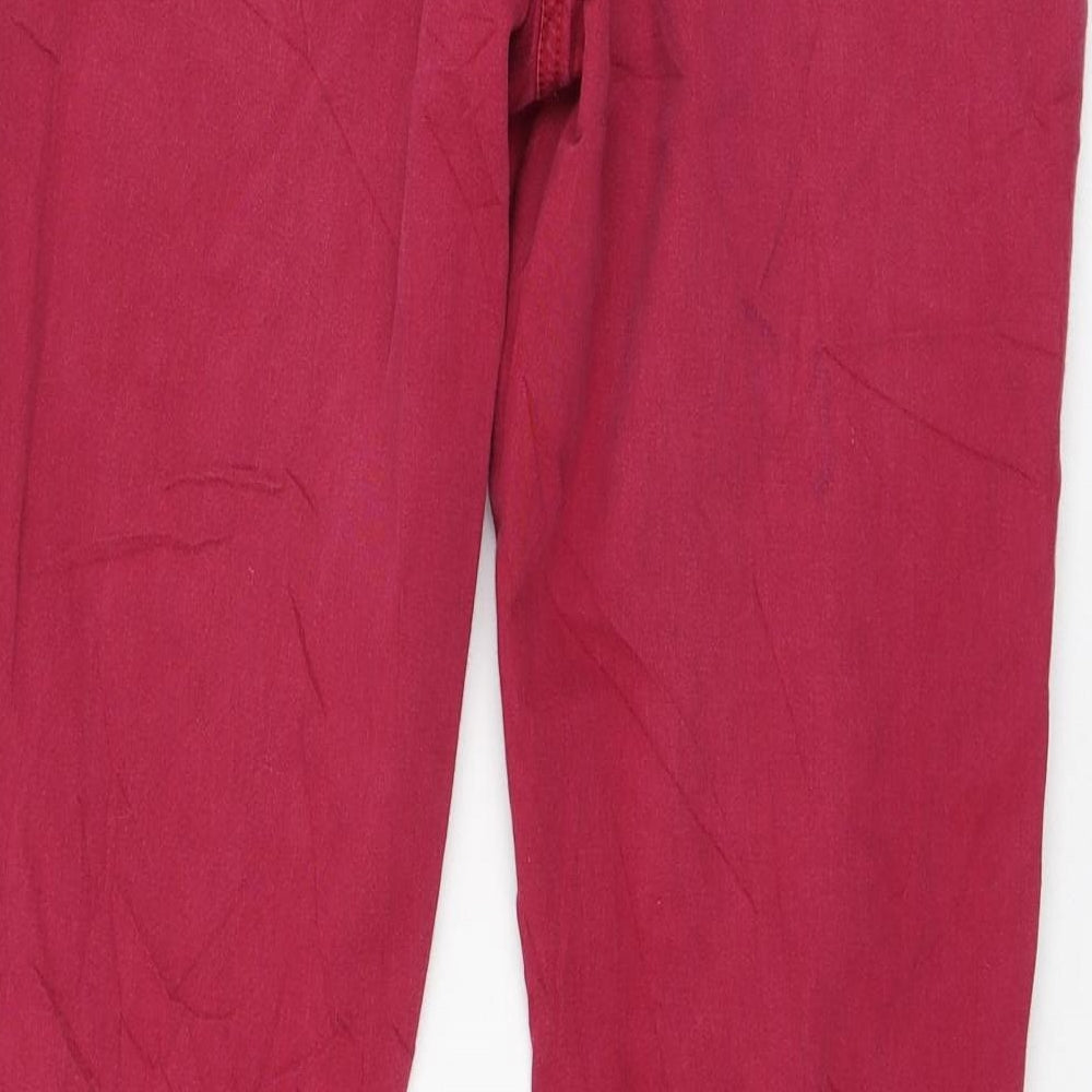 NEXT Womens Red  Cotton Skinny Jeans Size 14 L32 in Regular Zip