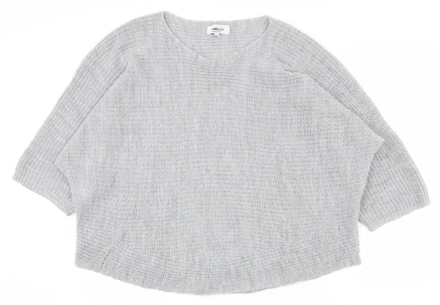 Isabella D Womens Grey Round Neck  Acrylic Pullover Jumper Size 2XL