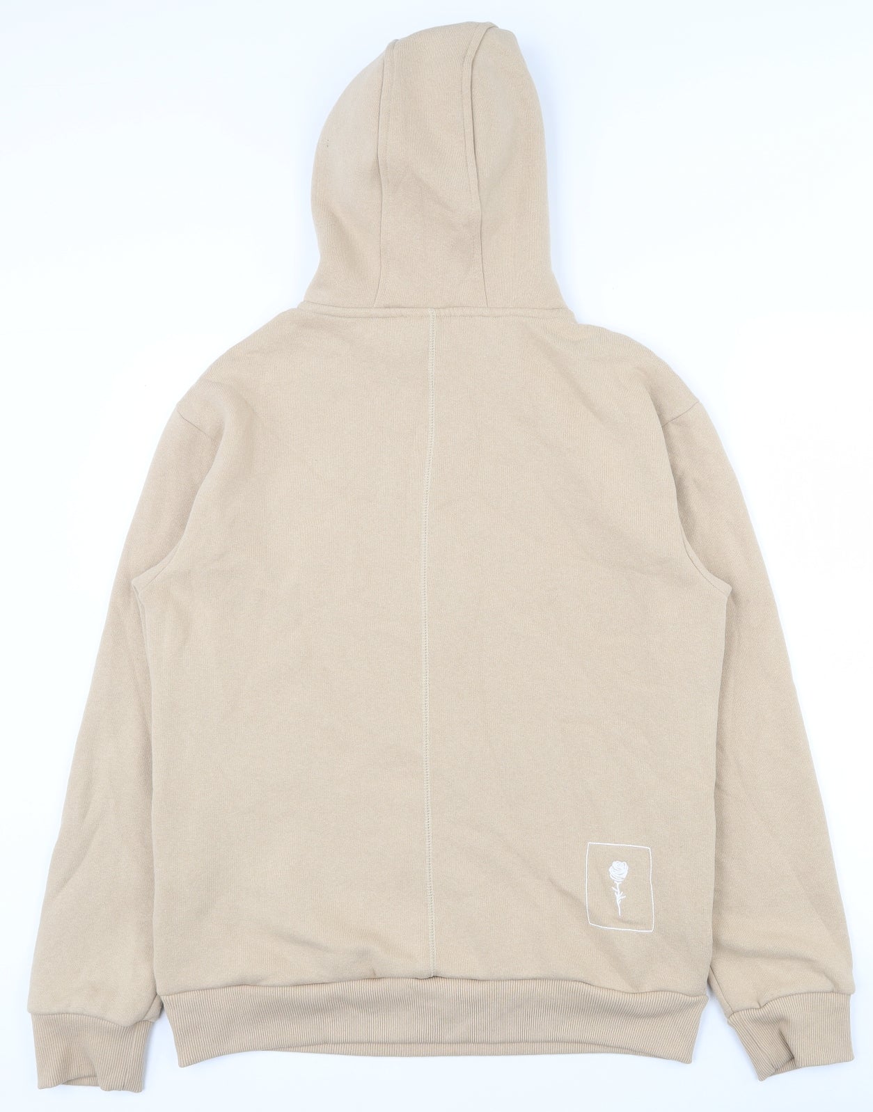 Rose London Mens Beige  Cotton Pullover Hoodie Size M