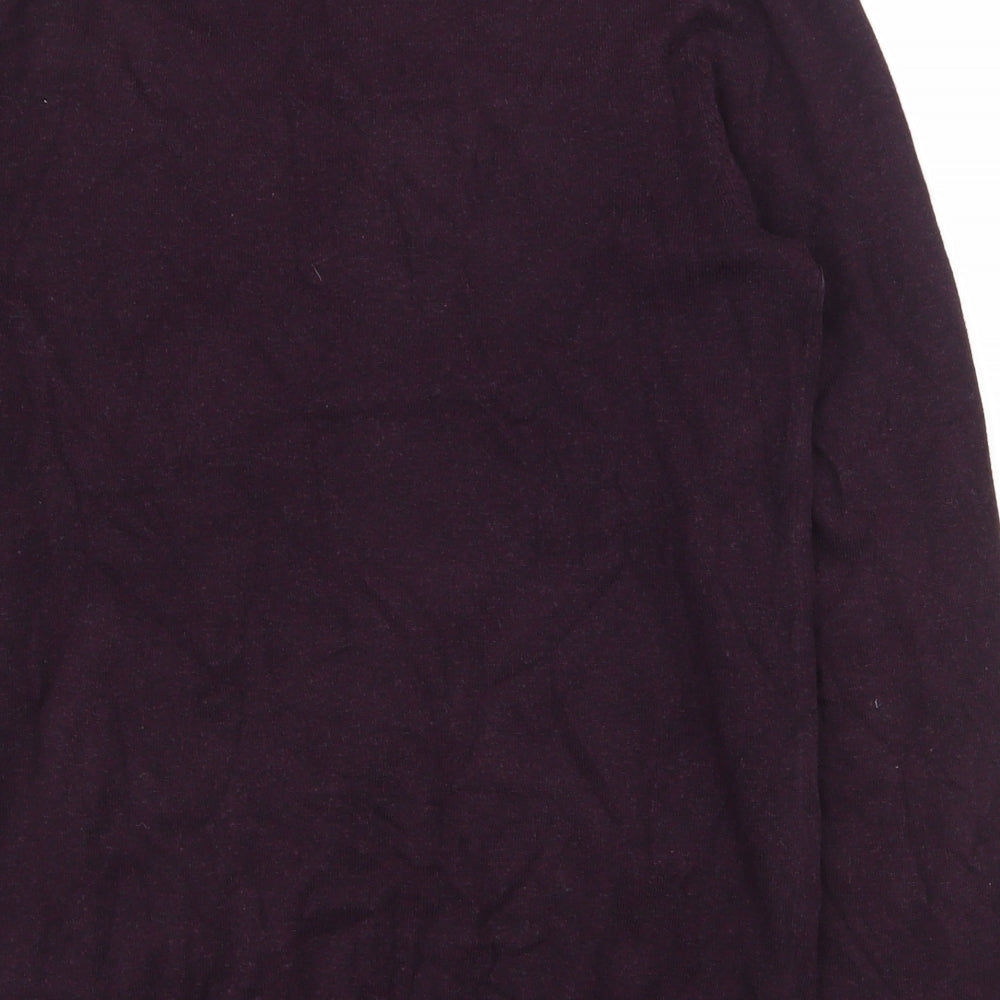 Fat Face Mens Purple V-Neck  Cotton Pullover Jumper Size L