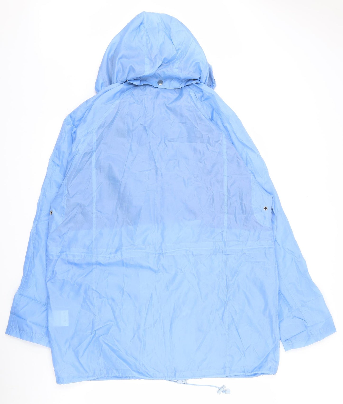 Janique Womens Blue   Rain Coat Coat Size L  Zip
