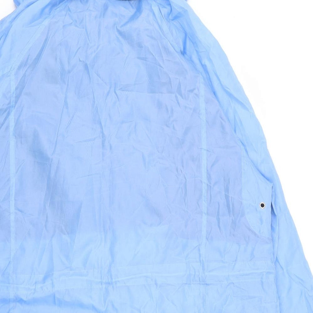 Janique Womens Blue   Rain Coat Coat Size L  Zip