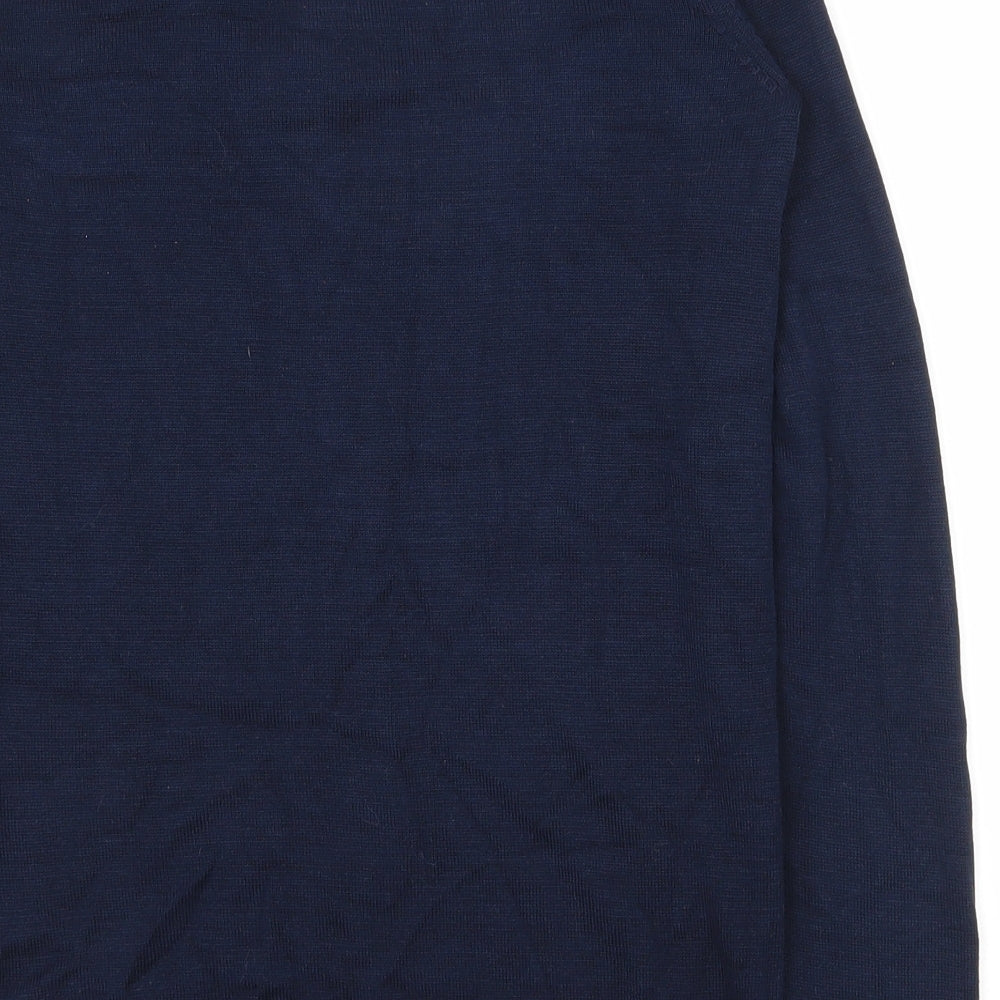 NEXT Boys Blue  Acrylic Kimono Polo Size 12 Years Collared Pullover