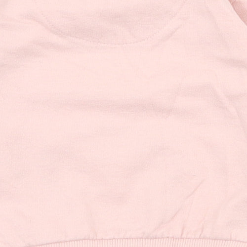 Peacocks Girls Pink  Cotton Pullover Jumper Size 3-6 Months  Snap