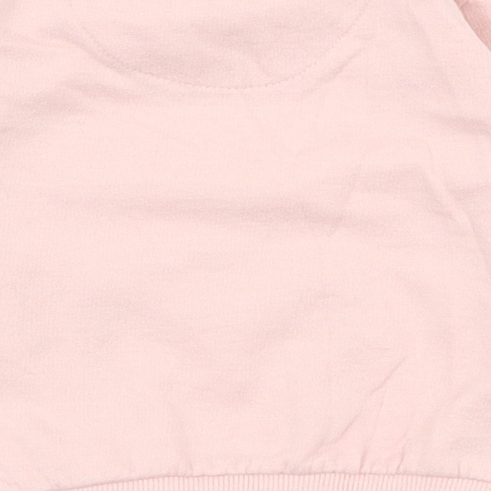 Peacocks Girls Pink  Cotton Pullover Jumper Size 3-6 Months  Snap