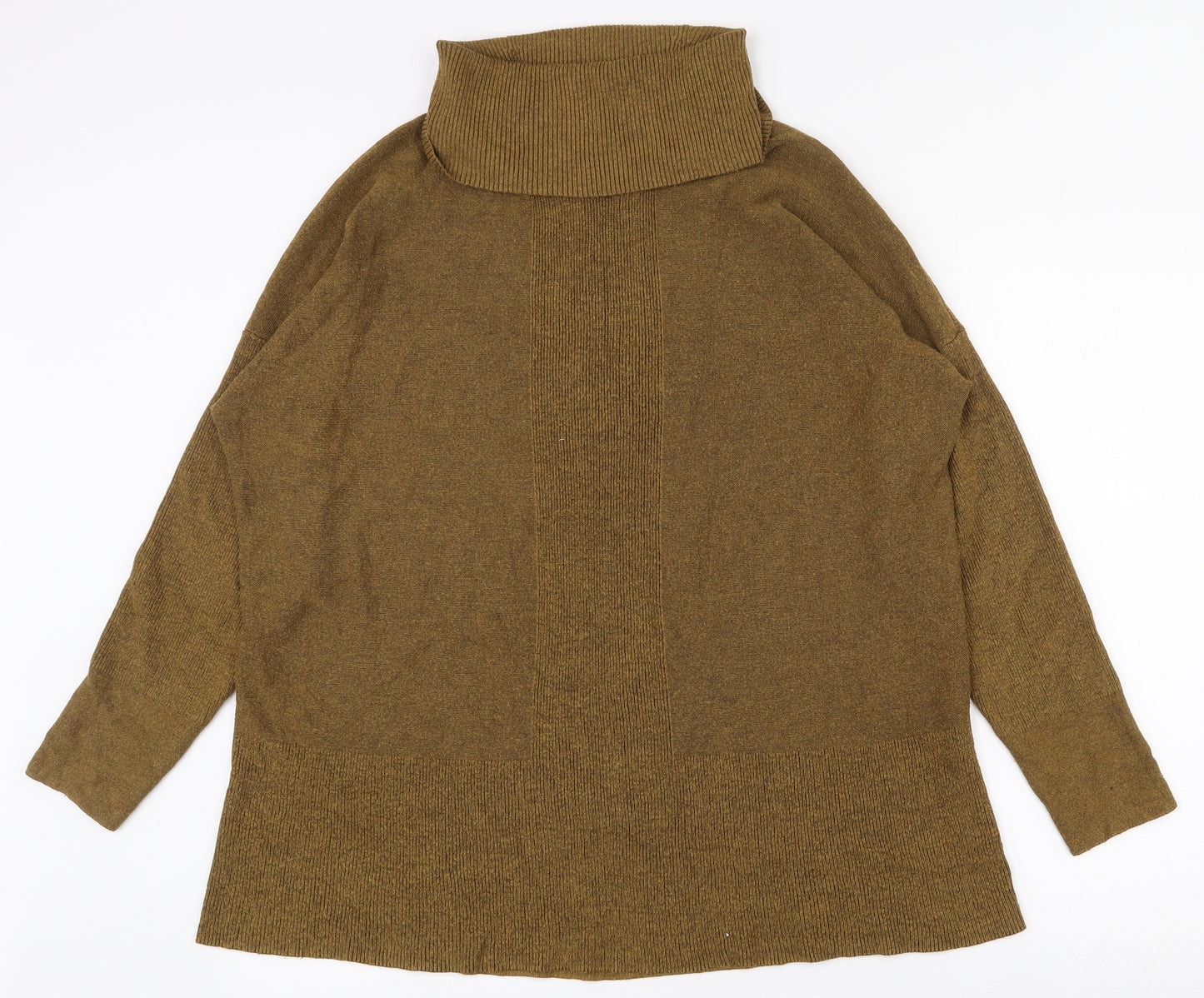 Warehouse Womens Brown Roll Neck  Viscose Pullover Jumper Size 10