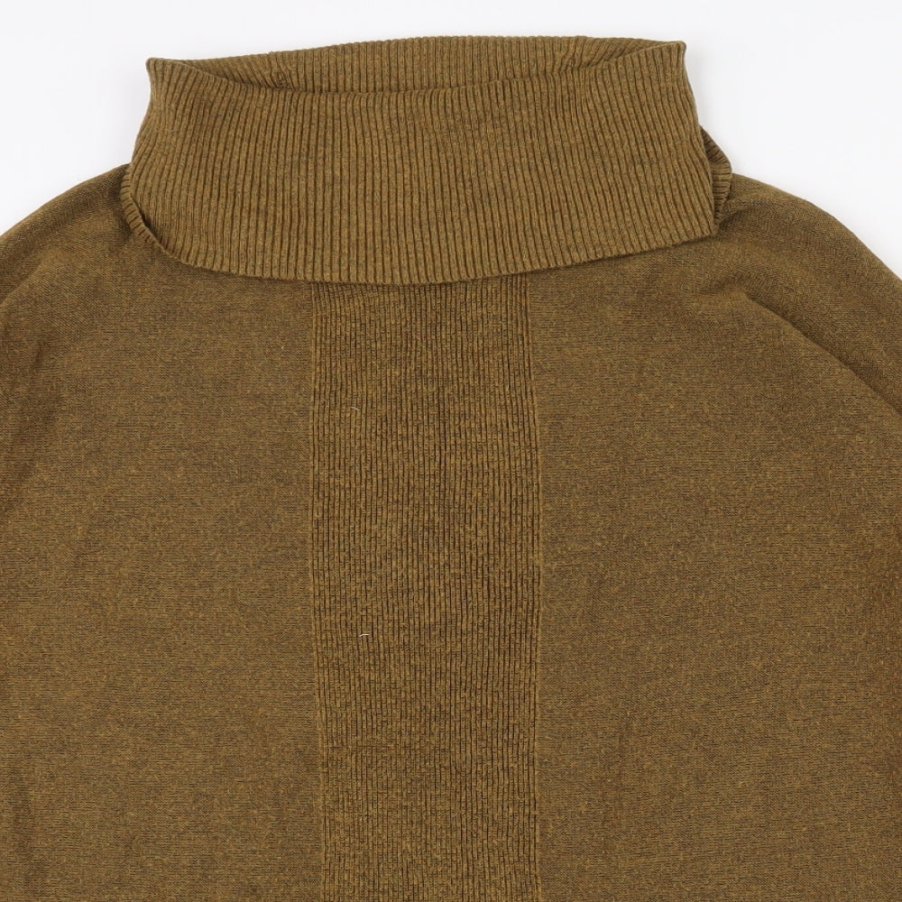 Warehouse Womens Brown Roll Neck  Viscose Pullover Jumper Size 10