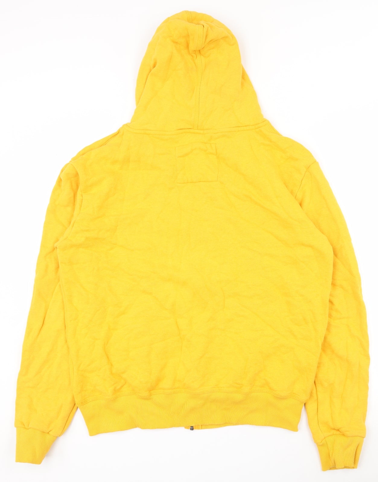 Charles Wilson Mens Yellow  Cotton Full Zip Hoodie Size L