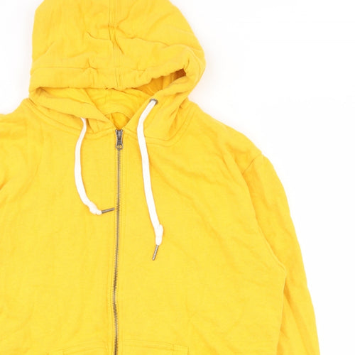 Charles Wilson Mens Yellow  Cotton Full Zip Hoodie Size L