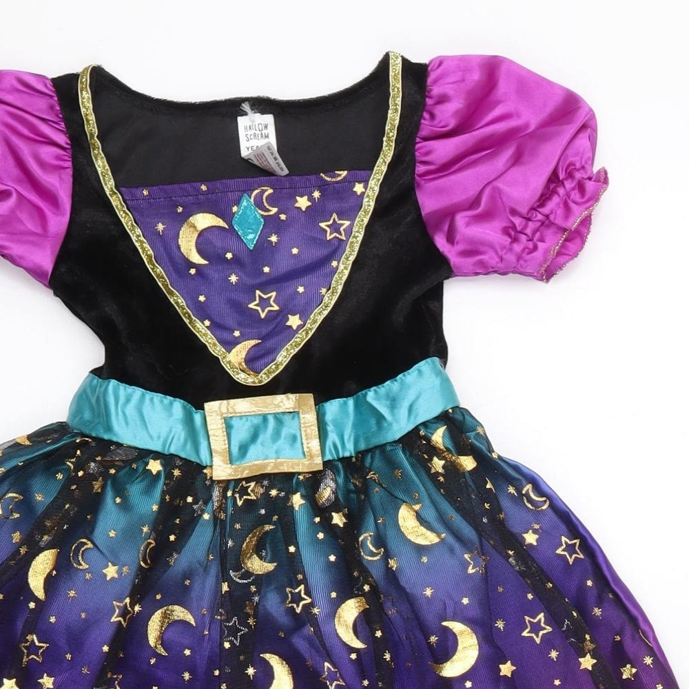 Hallow Scream Girls Purple  Polyester Fit & Flare  Size 2-3 Years  Square Neck Pullover - Halloween fancy dress costume
