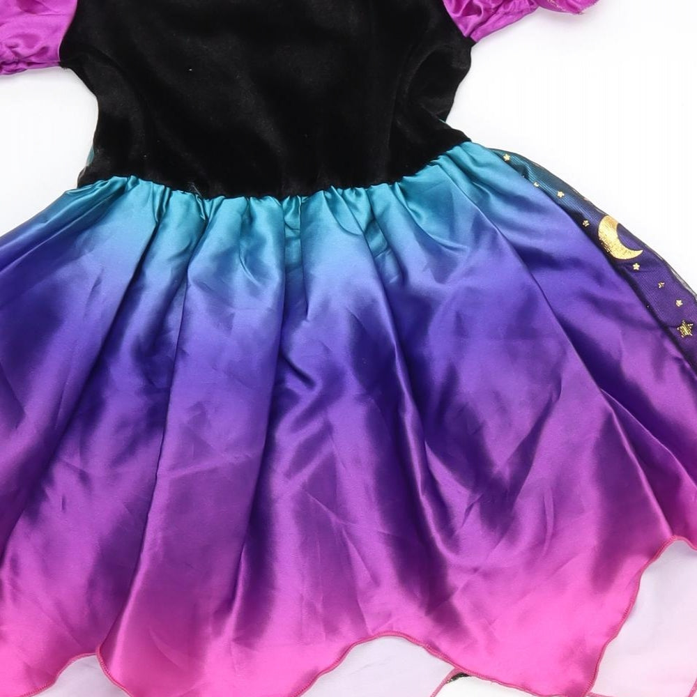 Hallow Scream Girls Purple  Polyester Fit & Flare  Size 2-3 Years  Square Neck Pullover - Halloween fancy dress costume