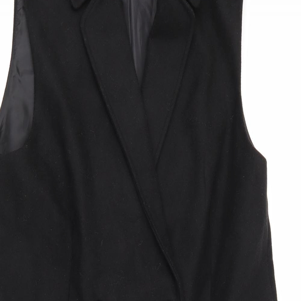 New Look Womens Black   Overcoat Coat Size 14  Button