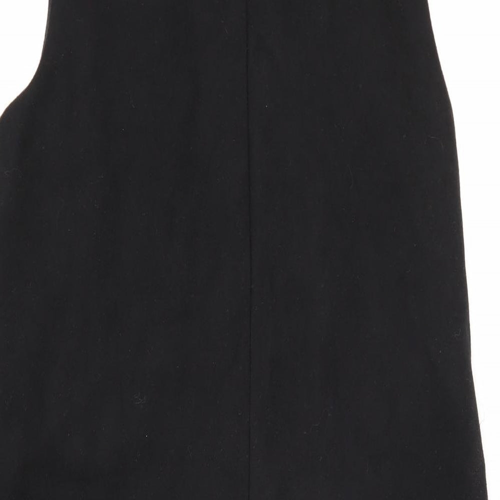New Look Womens Black   Overcoat Coat Size 14  Button