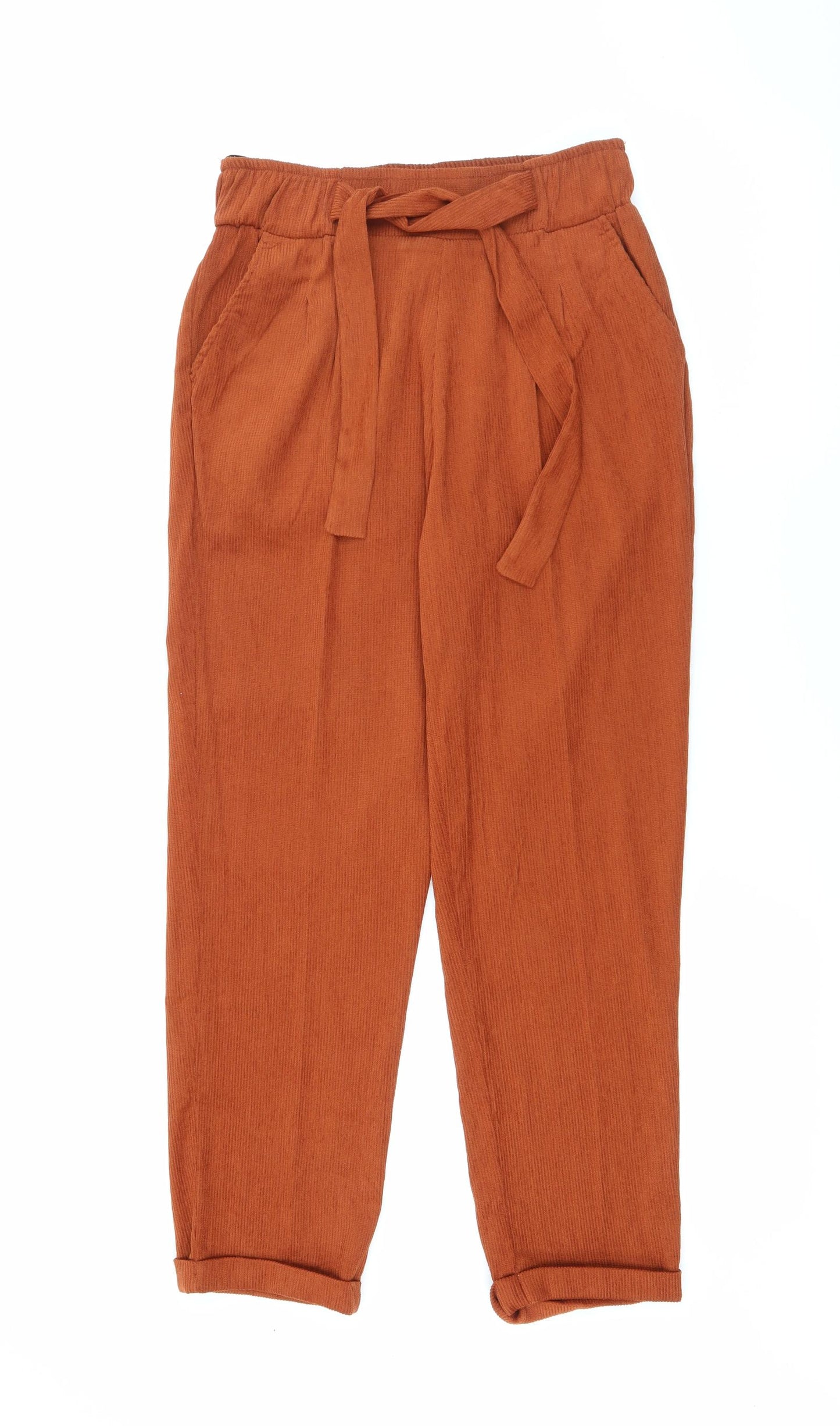 Adorable Womens Orange  Polyester Carrot Trousers Size 12 L23 in Regular Tie