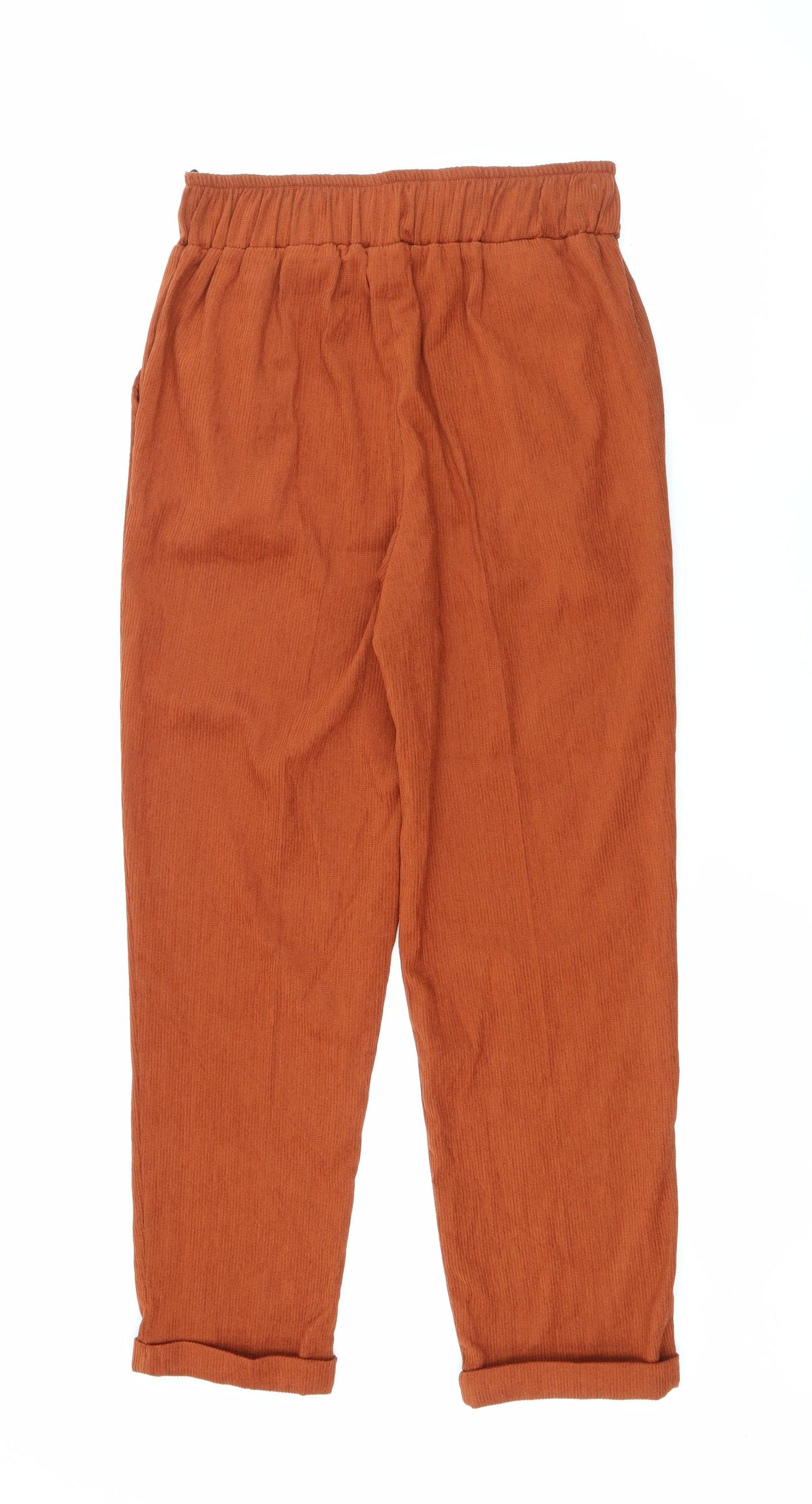 Adorable Womens Orange  Polyester Carrot Trousers Size 12 L23 in Regular Tie