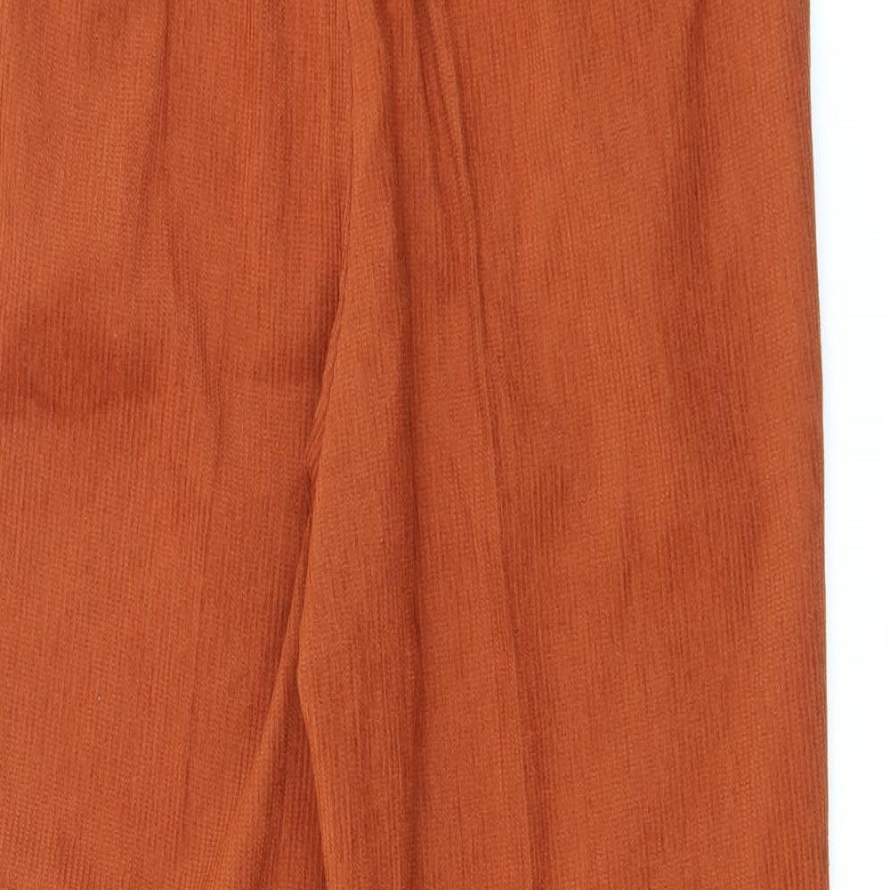 Adorable Womens Orange  Polyester Carrot Trousers Size 12 L23 in Regular Tie