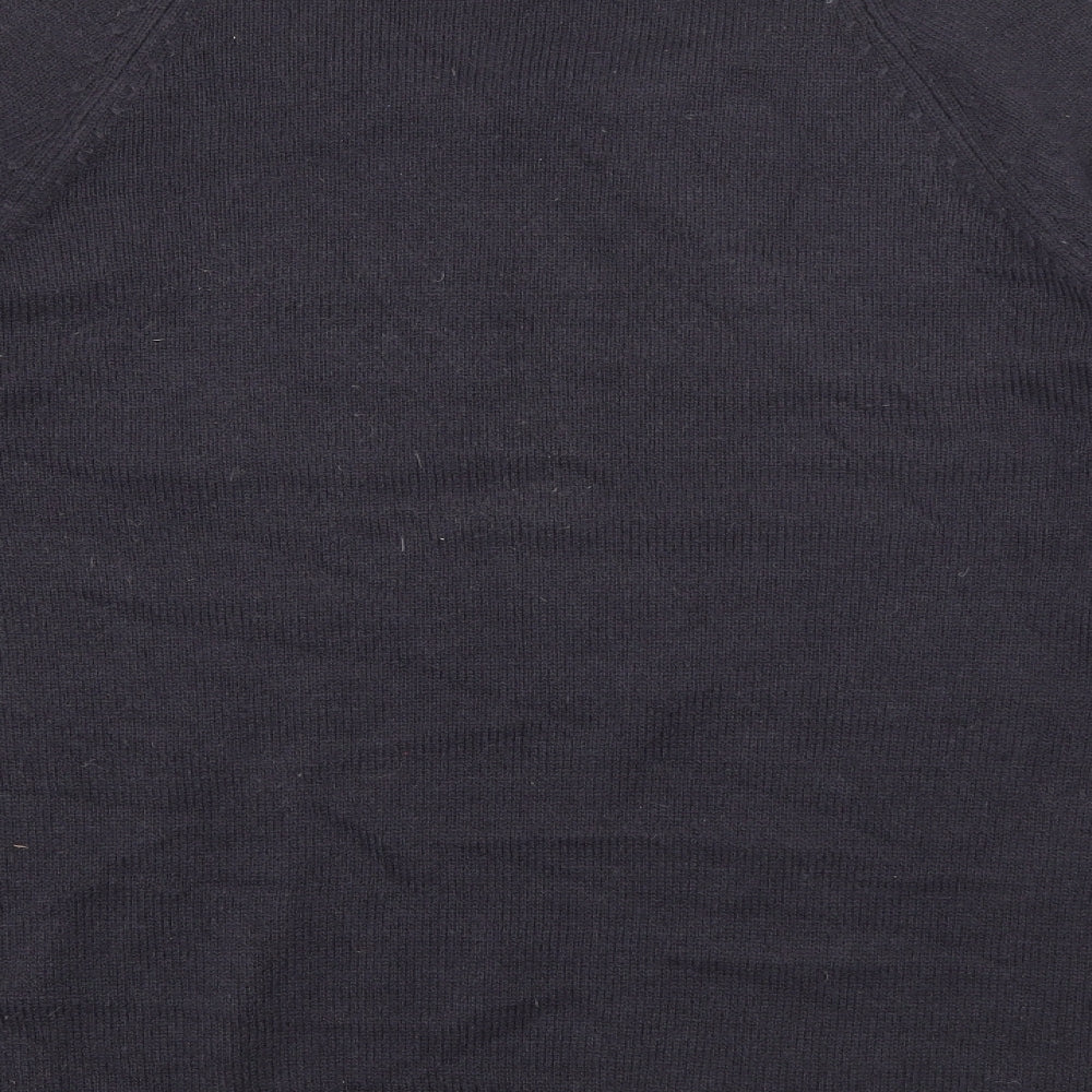 Per Una Womens Black Crew Neck Fair Isle Acrylic Pullover Jumper Size 16