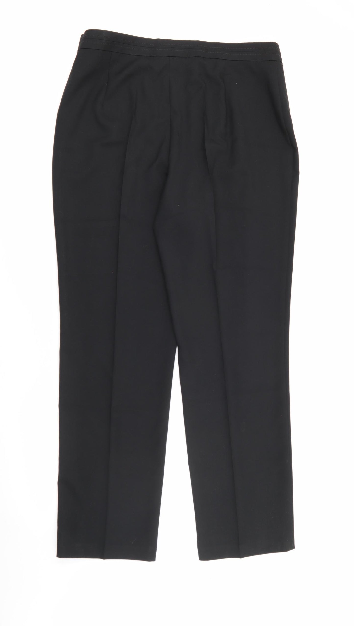 Marks and Spencer Womens Black  Polyester Trousers  Size 18 L31 in Regular Zip