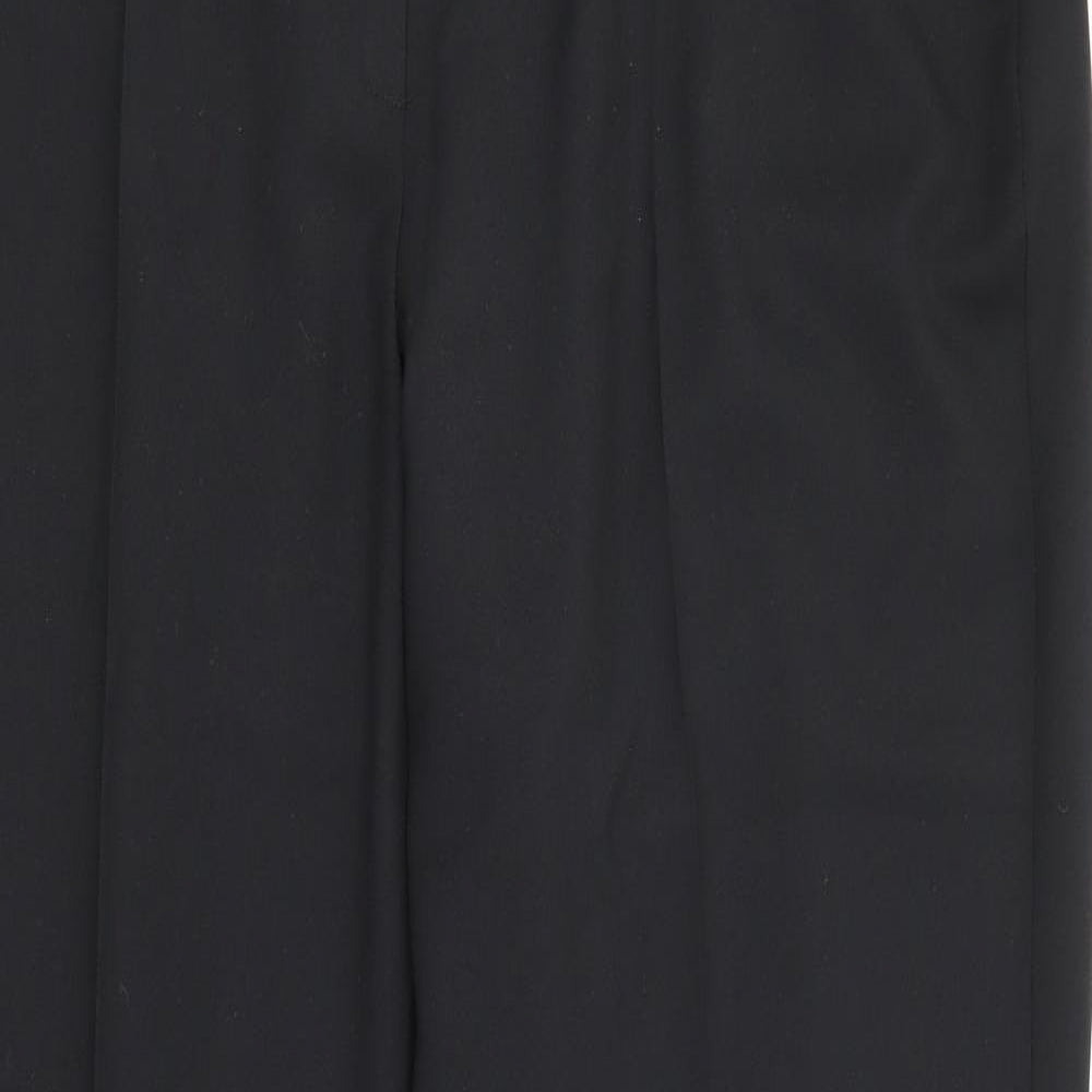 Marks and Spencer Womens Black  Polyester Trousers  Size 18 L31 in Regular Zip