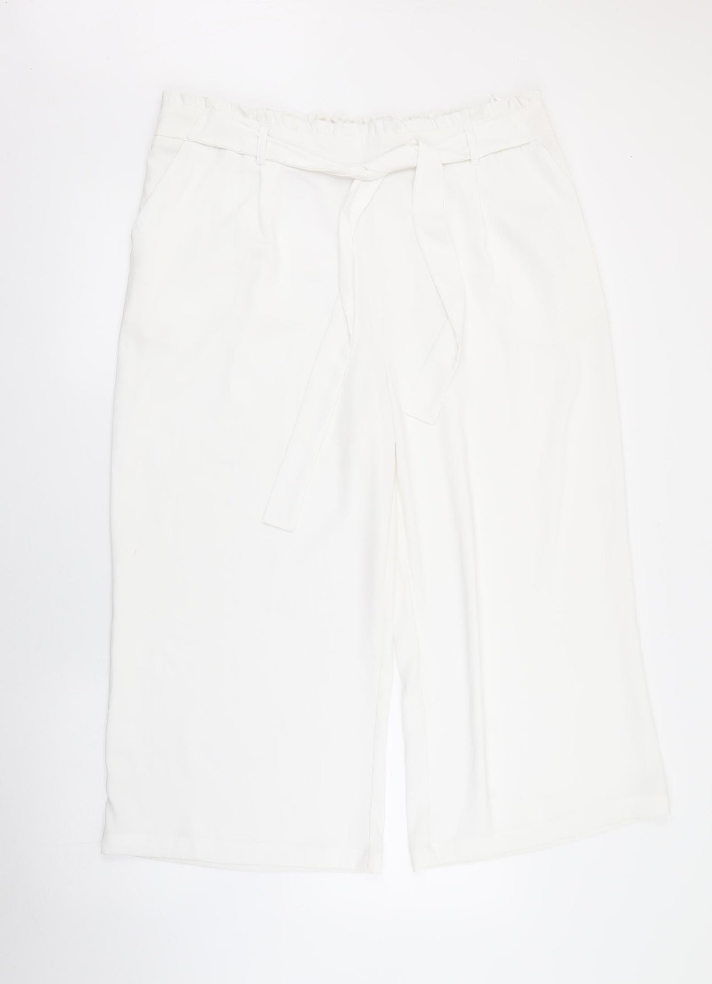 New Look  Womens White  Polyester Trousers  Size 18 L23 in Regular Tie