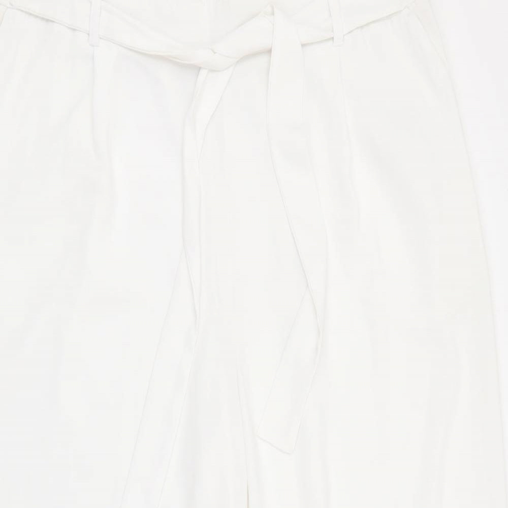 New Look  Womens White  Polyester Trousers  Size 18 L23 in Regular Tie
