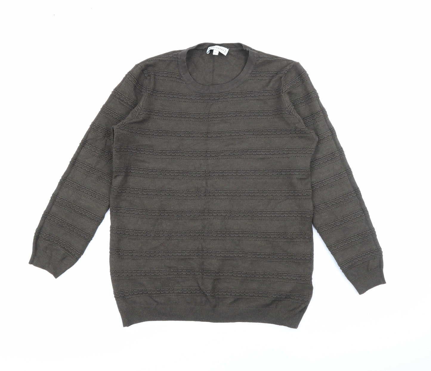 Warehouse Womens Green Crew Neck  Viscose Pullover Jumper Size 10