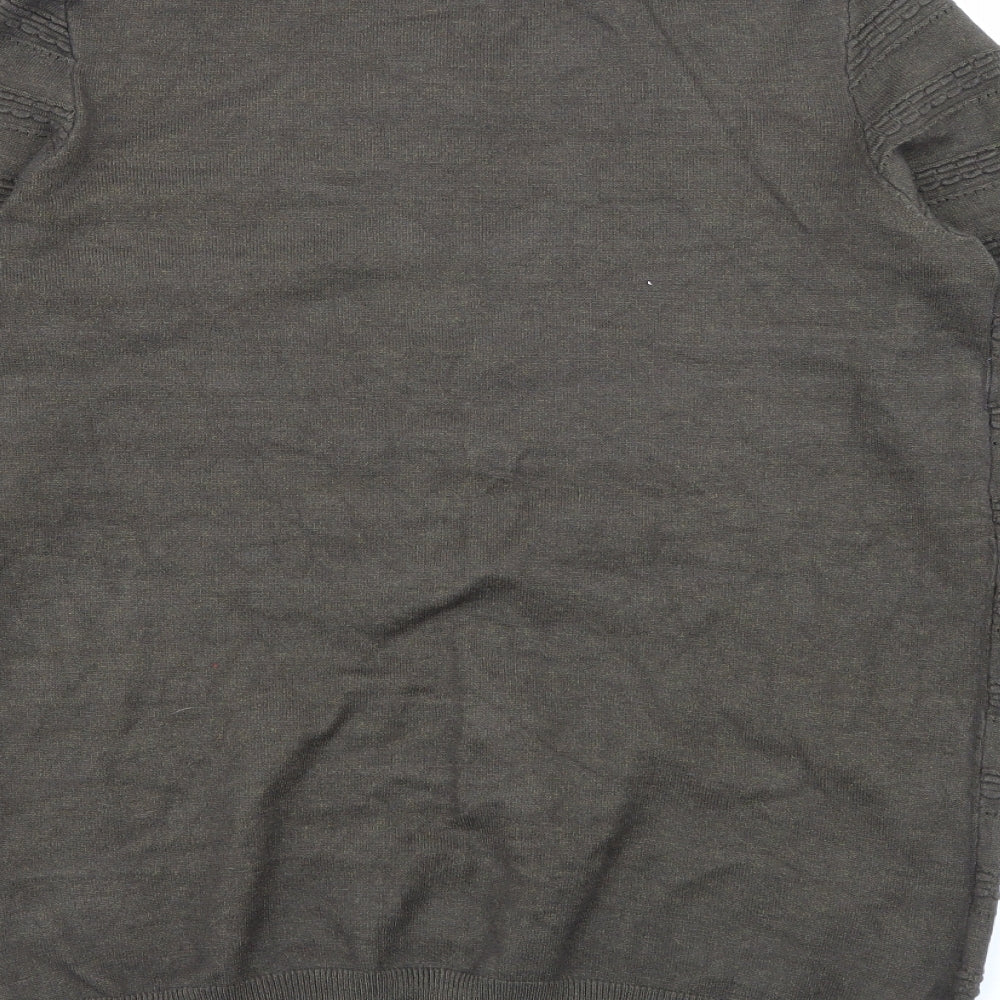 Warehouse Womens Green Crew Neck  Viscose Pullover Jumper Size 10