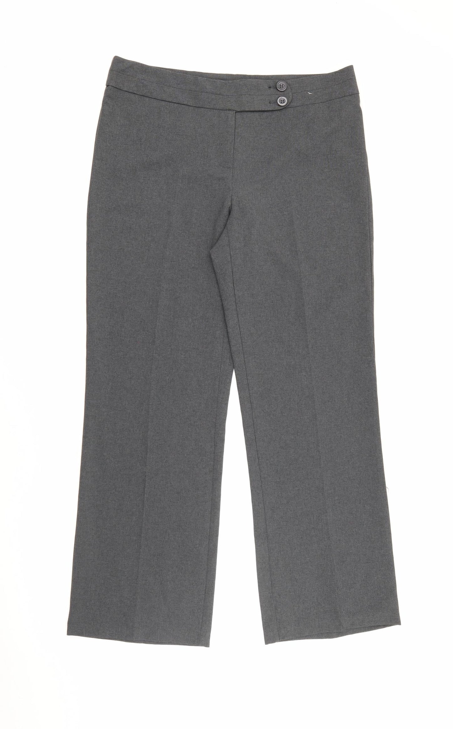 George Womens Grey  Polyester Trousers  Size 12 L28 in Regular Button