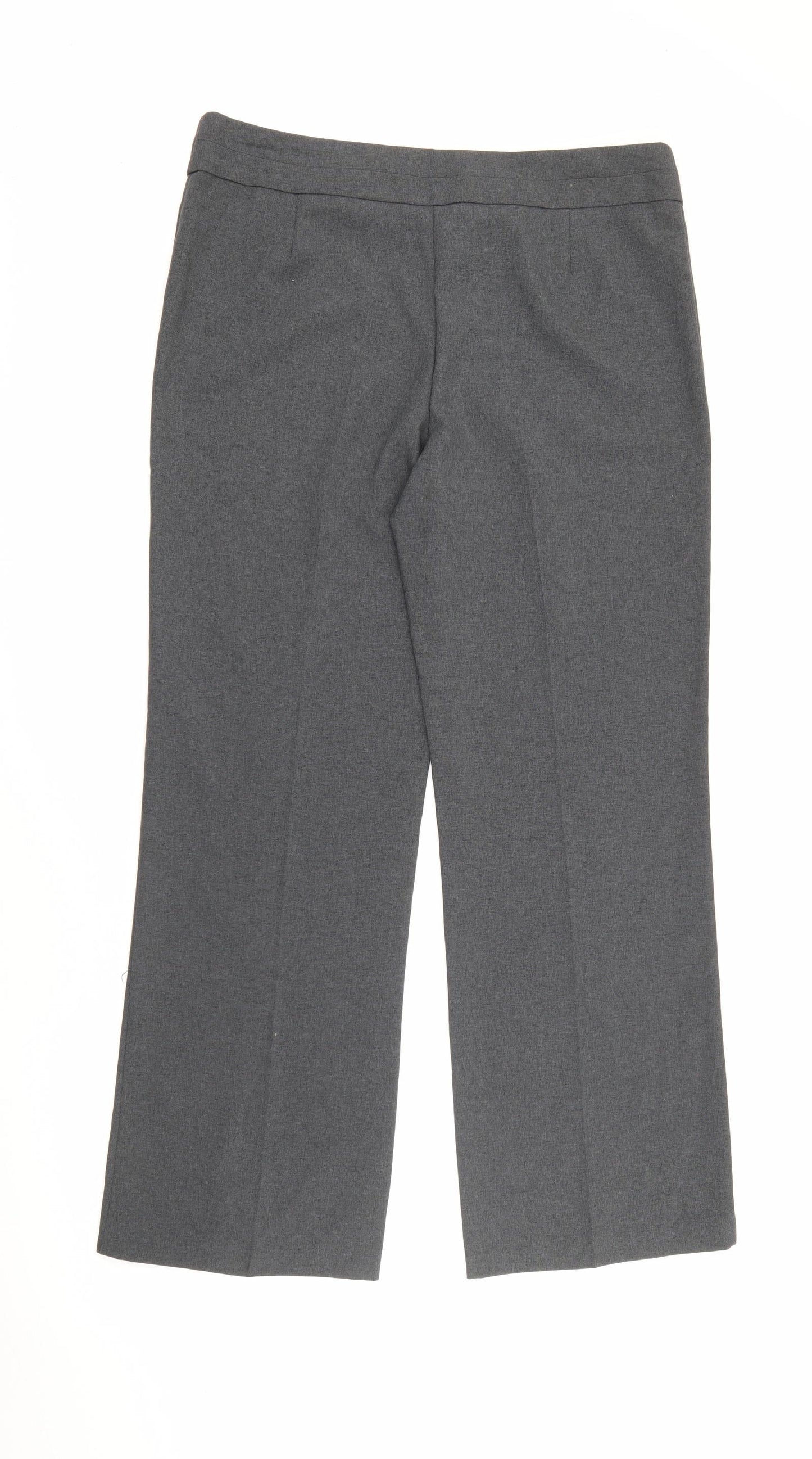 George Womens Grey  Polyester Trousers  Size 12 L28 in Regular Button