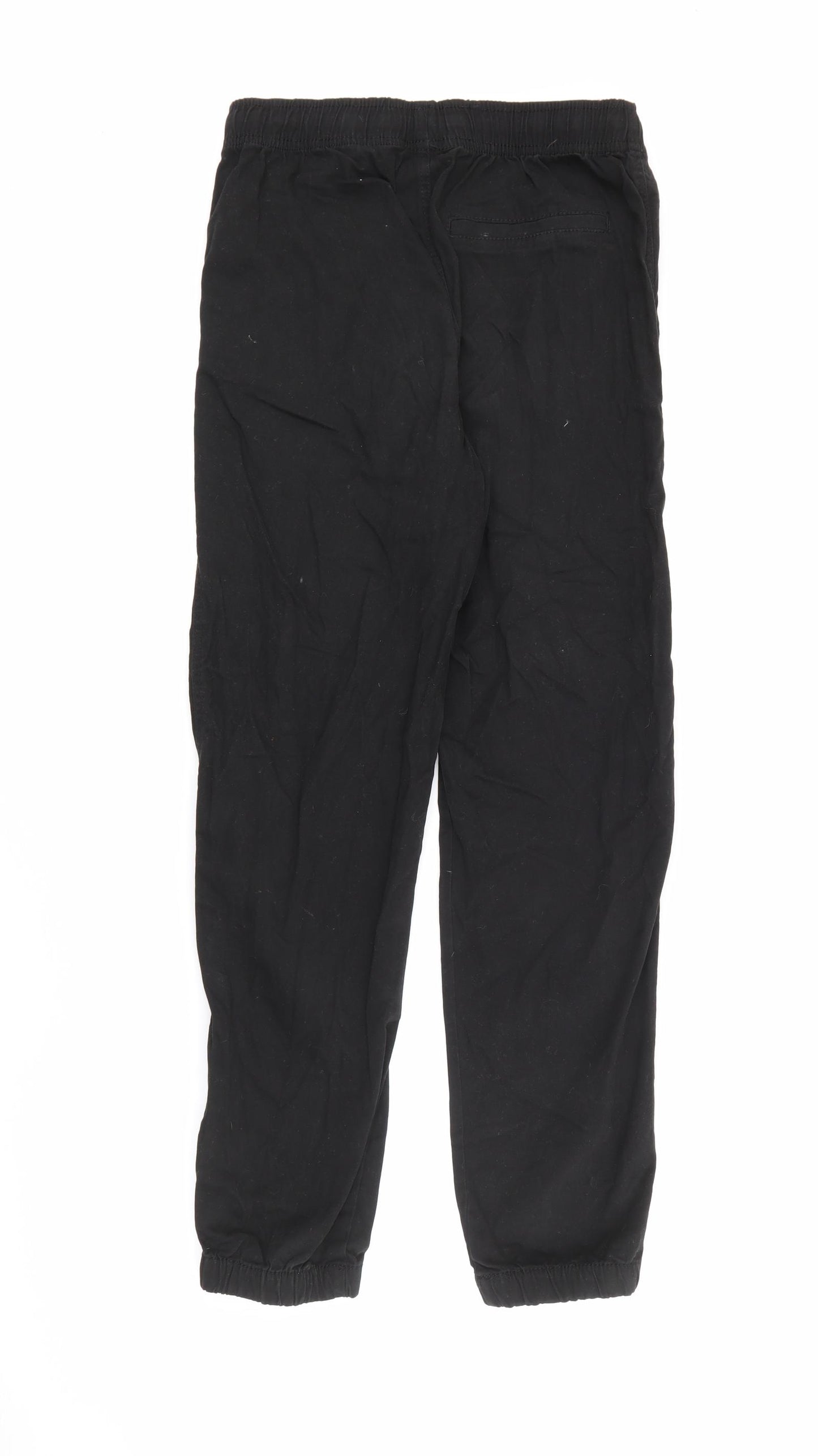 H&M Boys Black  Cotton Jogger Trousers Size 12-13 Years  Regular Tie