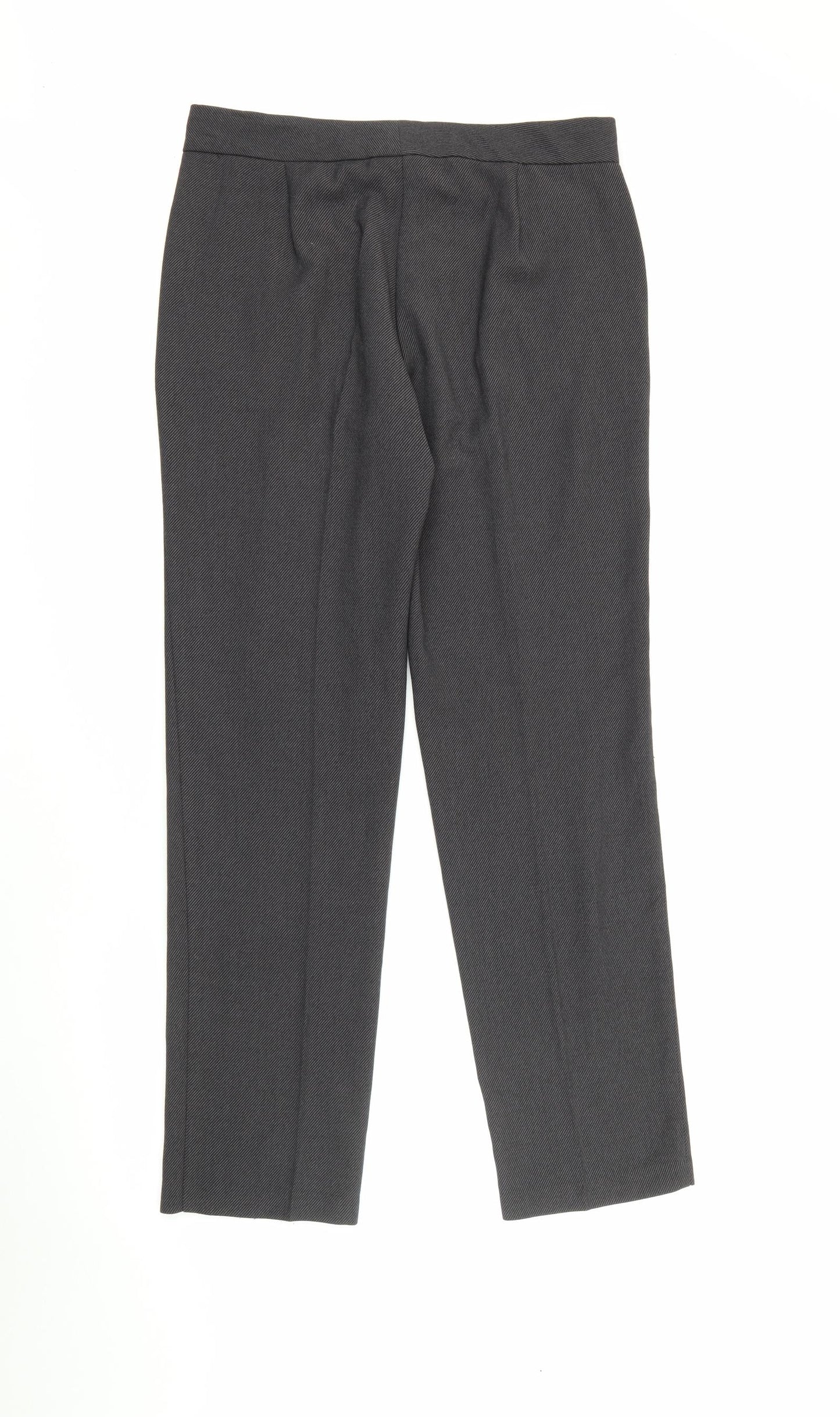 Marks and Spencer Womens Grey  Polyester Trousers  Size 12 L29 in Regular Snap