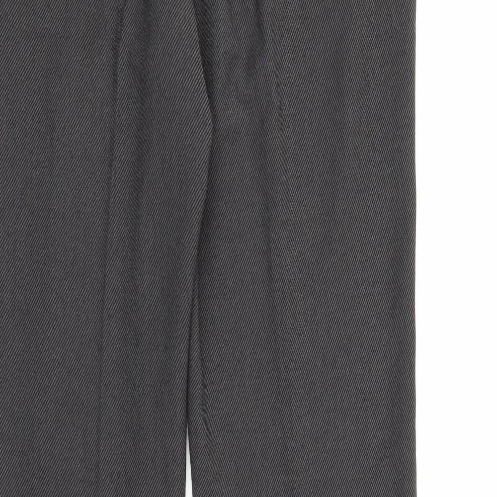 Marks and Spencer Womens Grey  Polyester Trousers  Size 12 L29 in Regular Snap