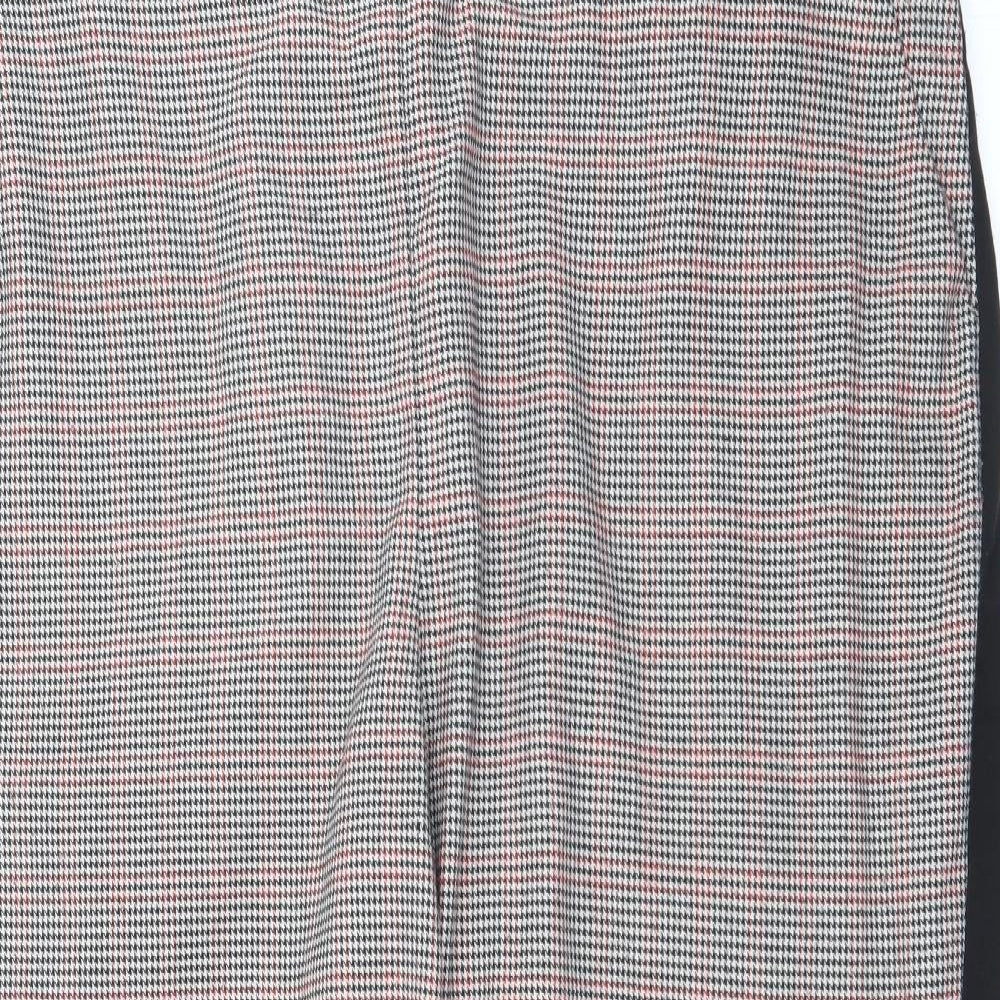 George Womens Grey Houndstooth Polyester Carrot Trousers Size 18 L25 in Regular